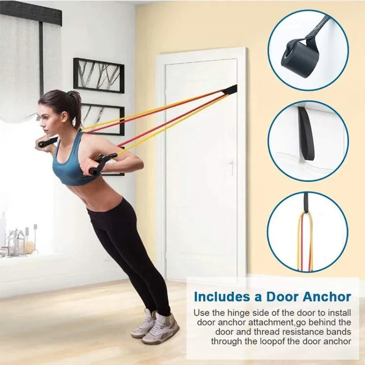 High Quality Portable Resistance Bands With Handles,11 Pcs Set