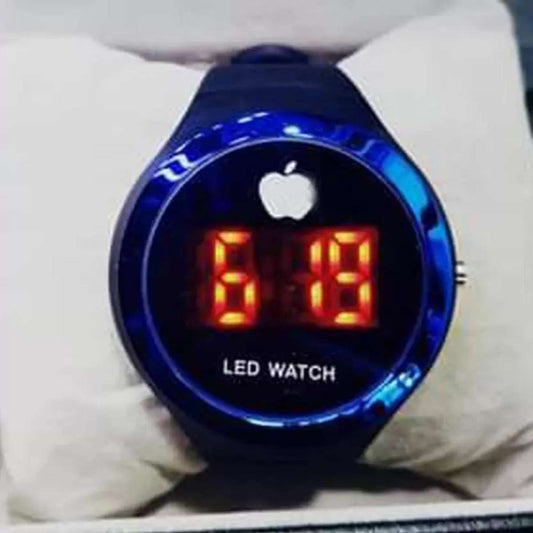 Round Shape Led Digital Watch with Apple Logo