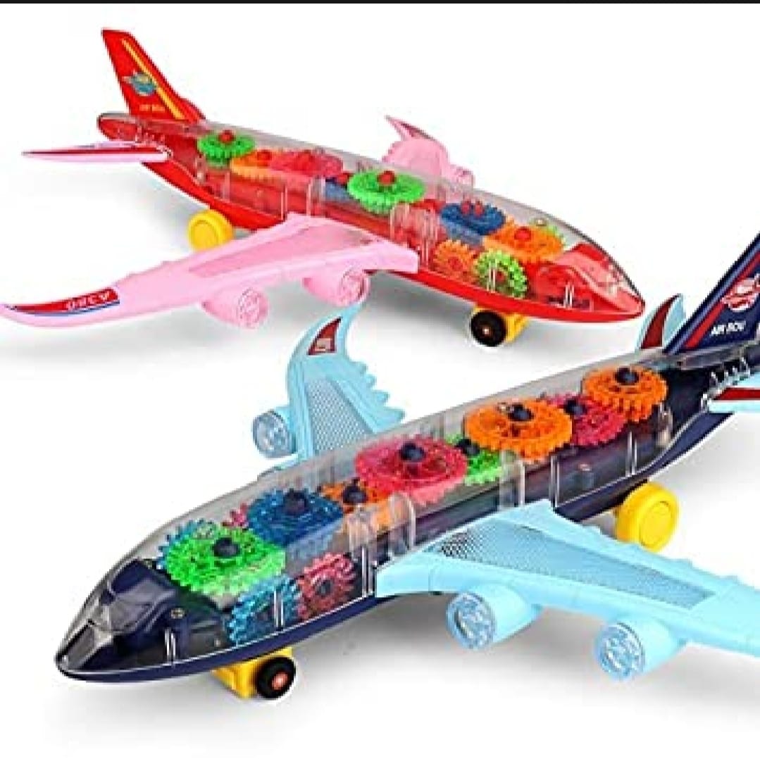 New Trending Transparent Gear Plane Toy