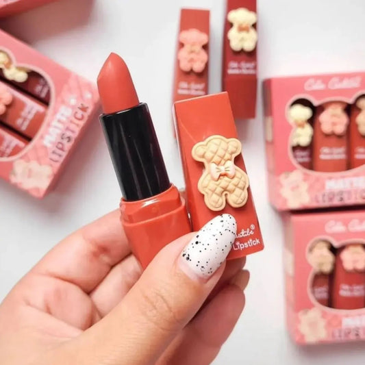 Color Castile Pack of 3 Bear Shape Matte Lipsticks