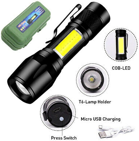 Mini Rechargeable LED Flashlight – Waterproof Torch