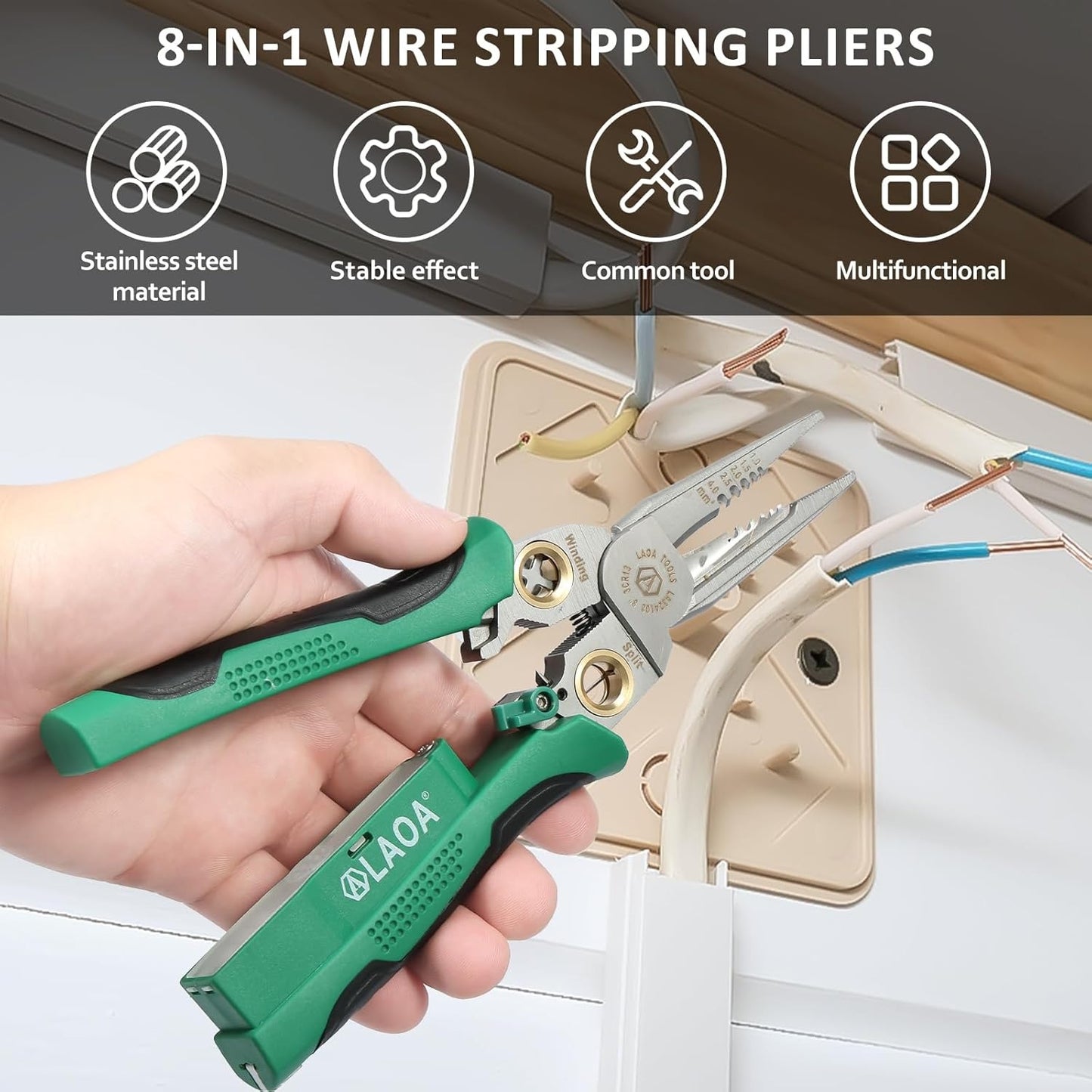 8-In-1 Wire Stripper & Voltage Tester – Multi-Purpose Electrical Tool