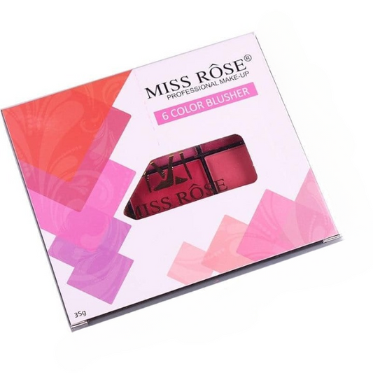 Miss Rose 6-Color Makeup Blush Powder Palette – Long-Lasting