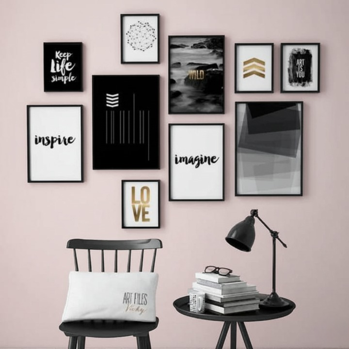 Motivational Wooden Wall Art Frame Set of 10