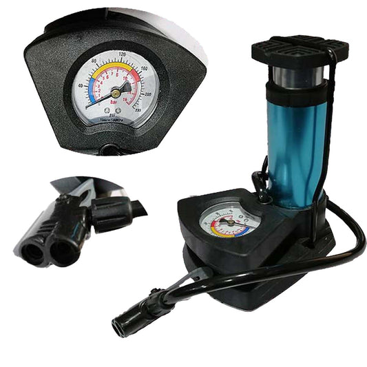 Foot And Hand Air Pump With Air Pressure Gauge