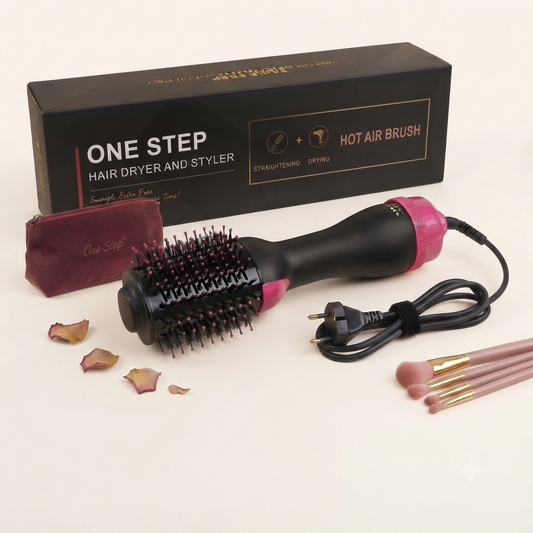 One Step 2-in-1 Hair Dryer & Styling Brush | Fast Drying, Straightening & Curling Tool