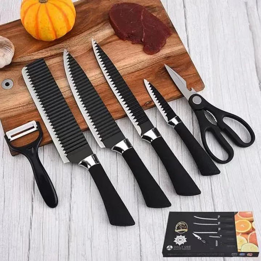 6 Pcs Wooden Knife Block
