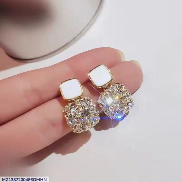 Fashion Rhinestone Square Earrings For Women (PJT-984)