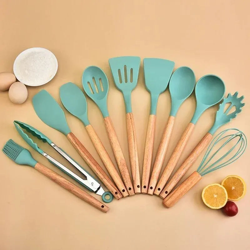 16 Pcs Silicone Spoon Set – Perfect for Cooking and Serving