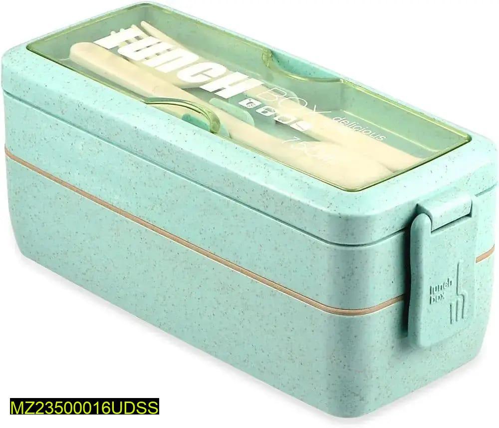 2 Layer Bento Box With Fork & Spoon