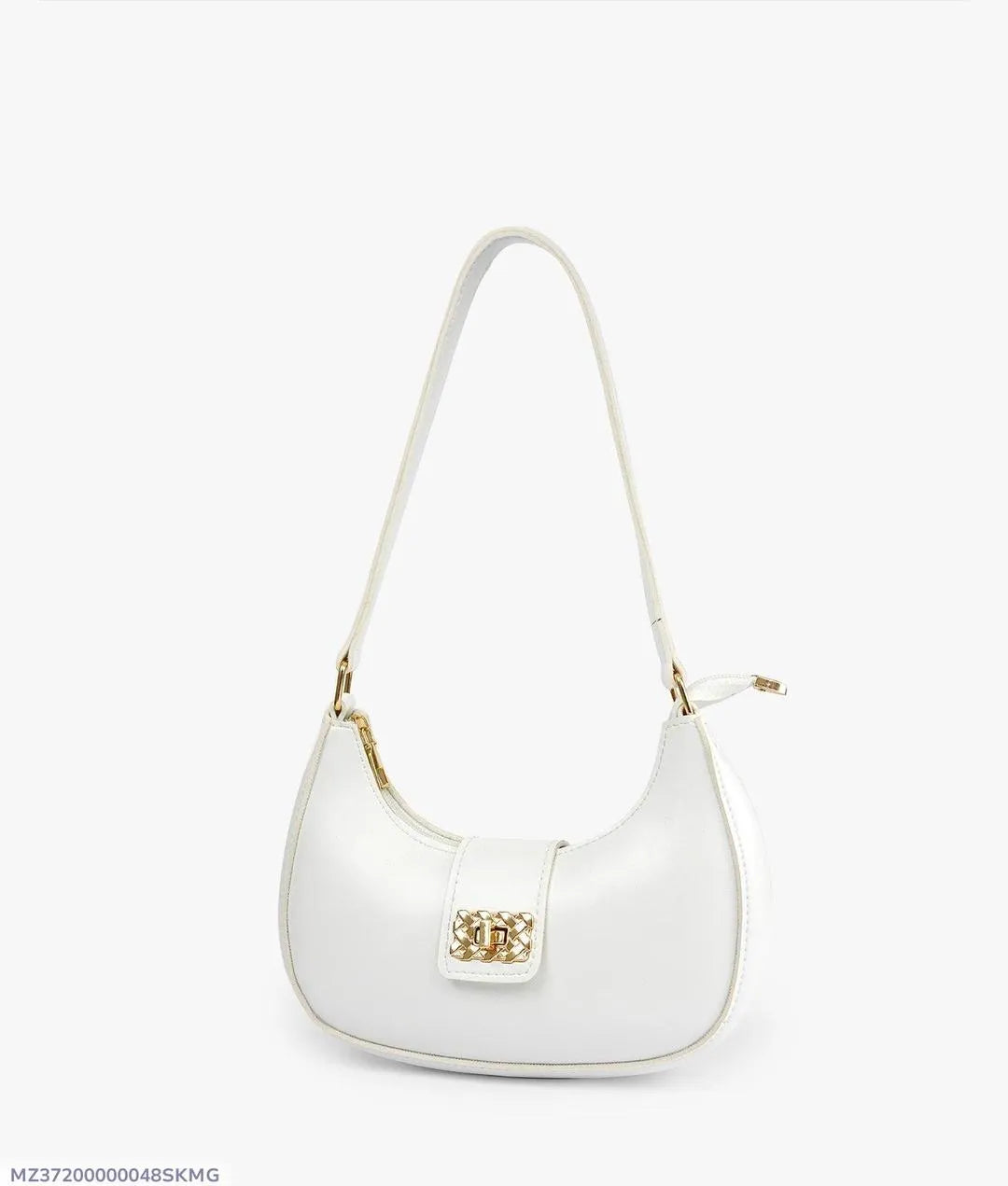 Girl's PU Leather Plain Shoulder Bag Moon Shap Bag