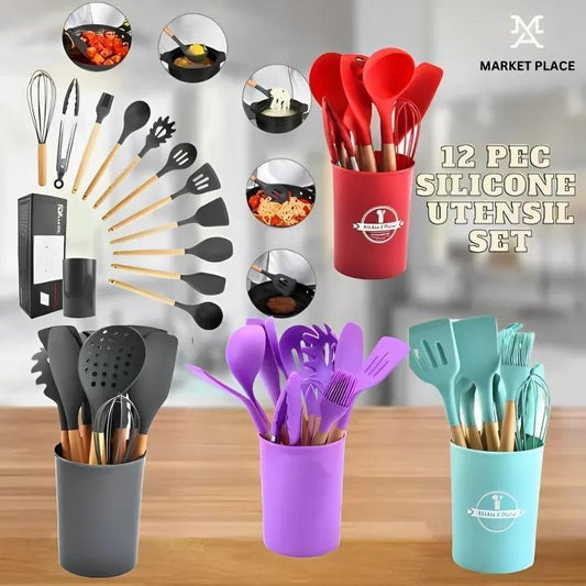 16 Pcs Silicone Spoon Set – Perfect for Cooking and Serving
