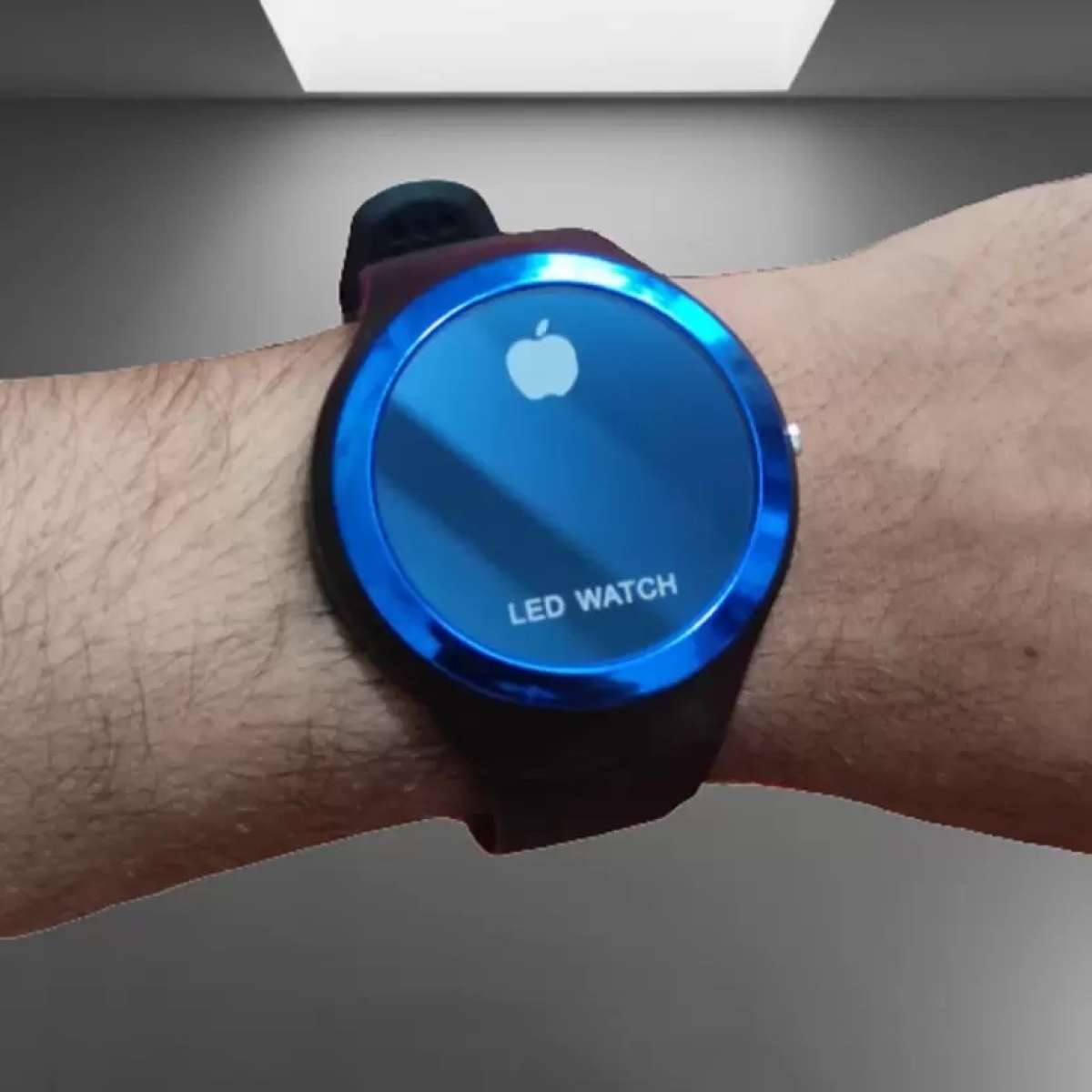 Round Shape Led Digital Watch with Apple Logo