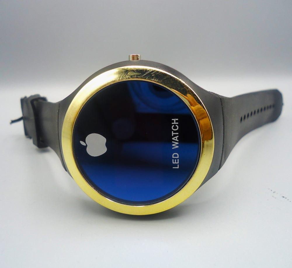 Round Shape Led Digital Watch with Apple Logo