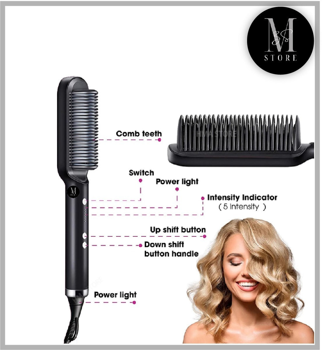 HQT-909B Electric Hair Straightening & Curling Comb/Brush