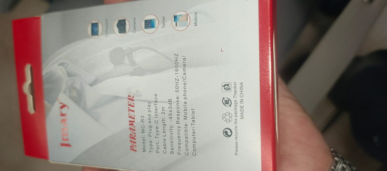 Jmary TikTok Type-c Lavalier Microphone with Clip Compatible Mobile