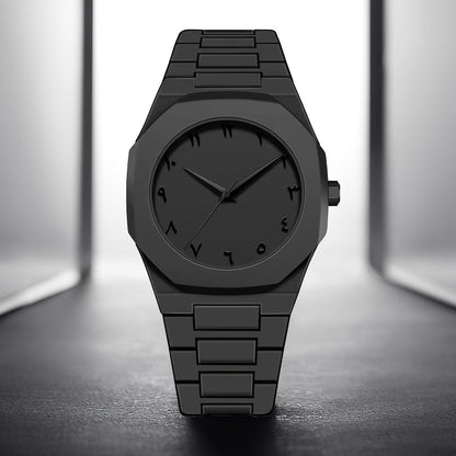 Full BLACK AURA Quartz Watch – Lightweight Design