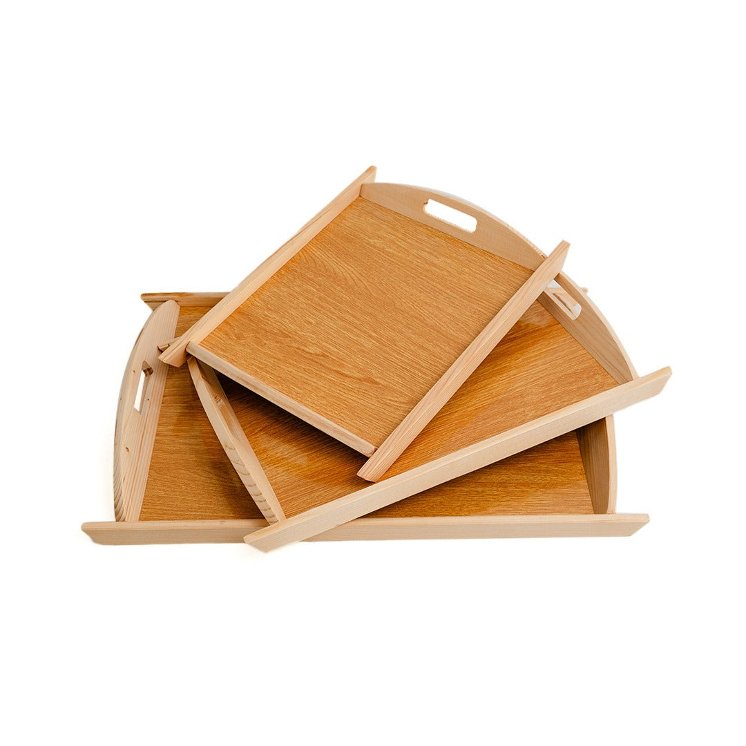 03 Pcs Set Wood Serving Tray