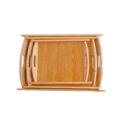 03 Pcs Set Wood Serving Tray