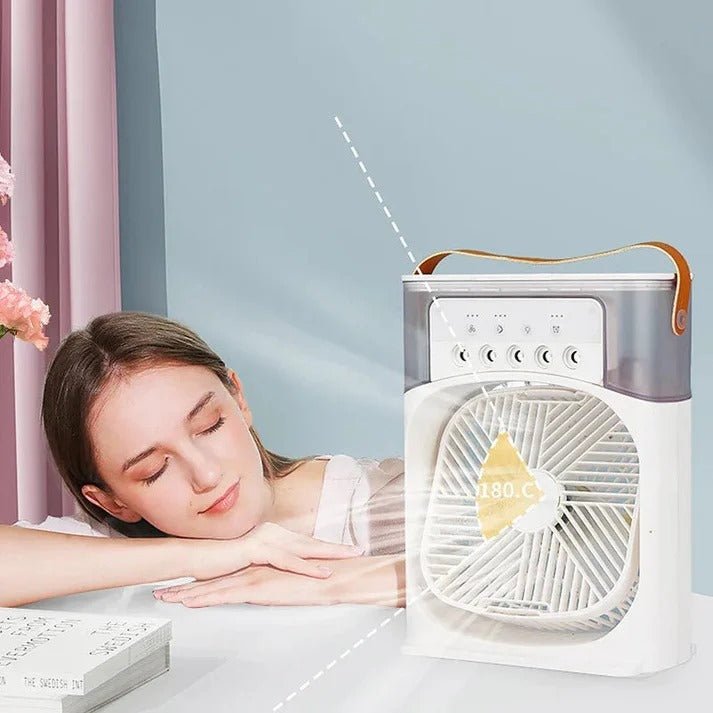Portable Air Conditioner Fan USB Electric Fan with LED Night Light,