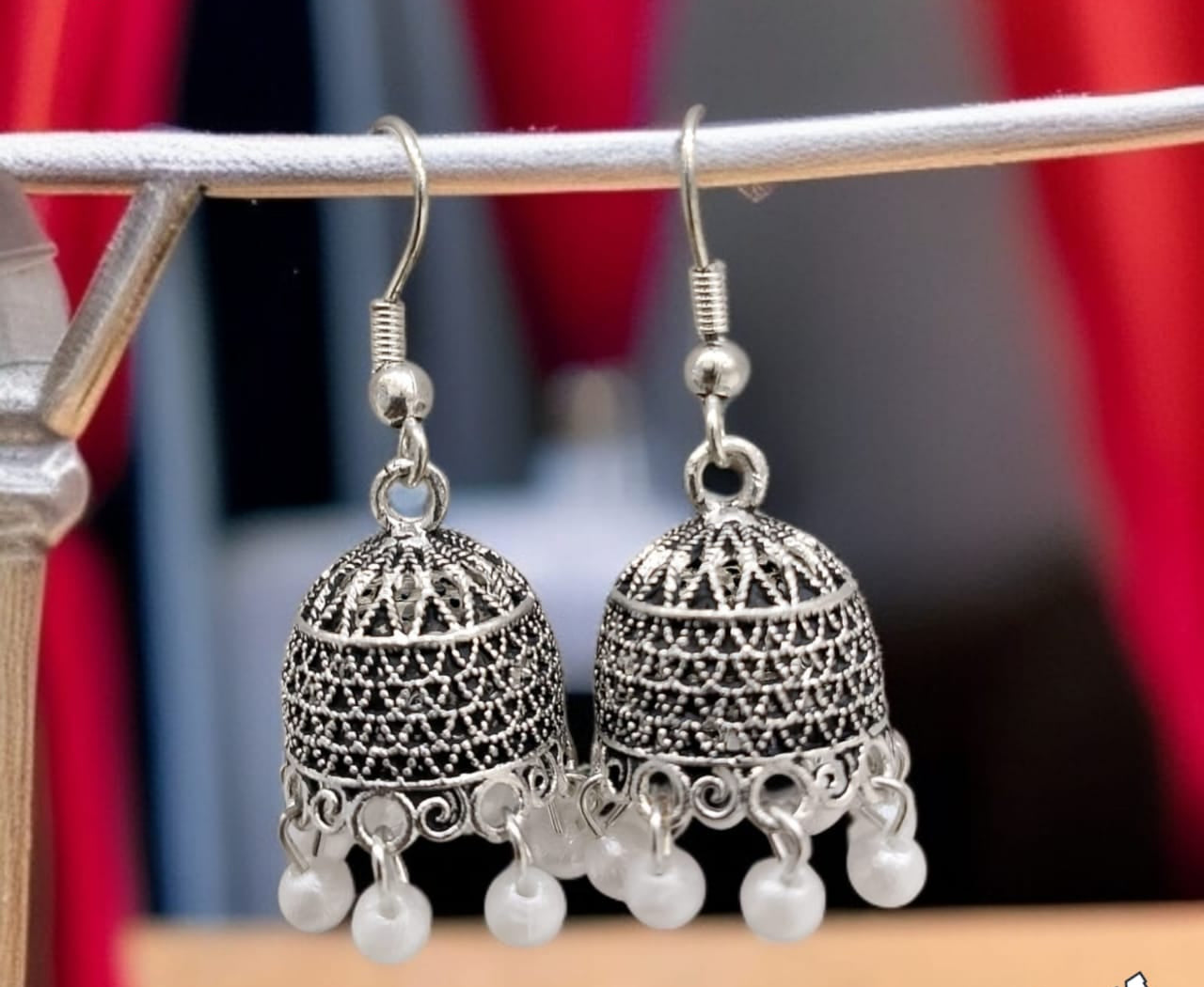 Silver Indian Jumky / Jhumka Earrings