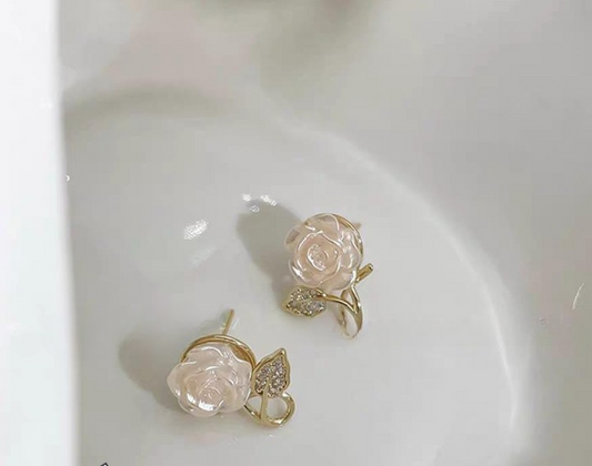 Flower Leaf Korean Zircon Earings