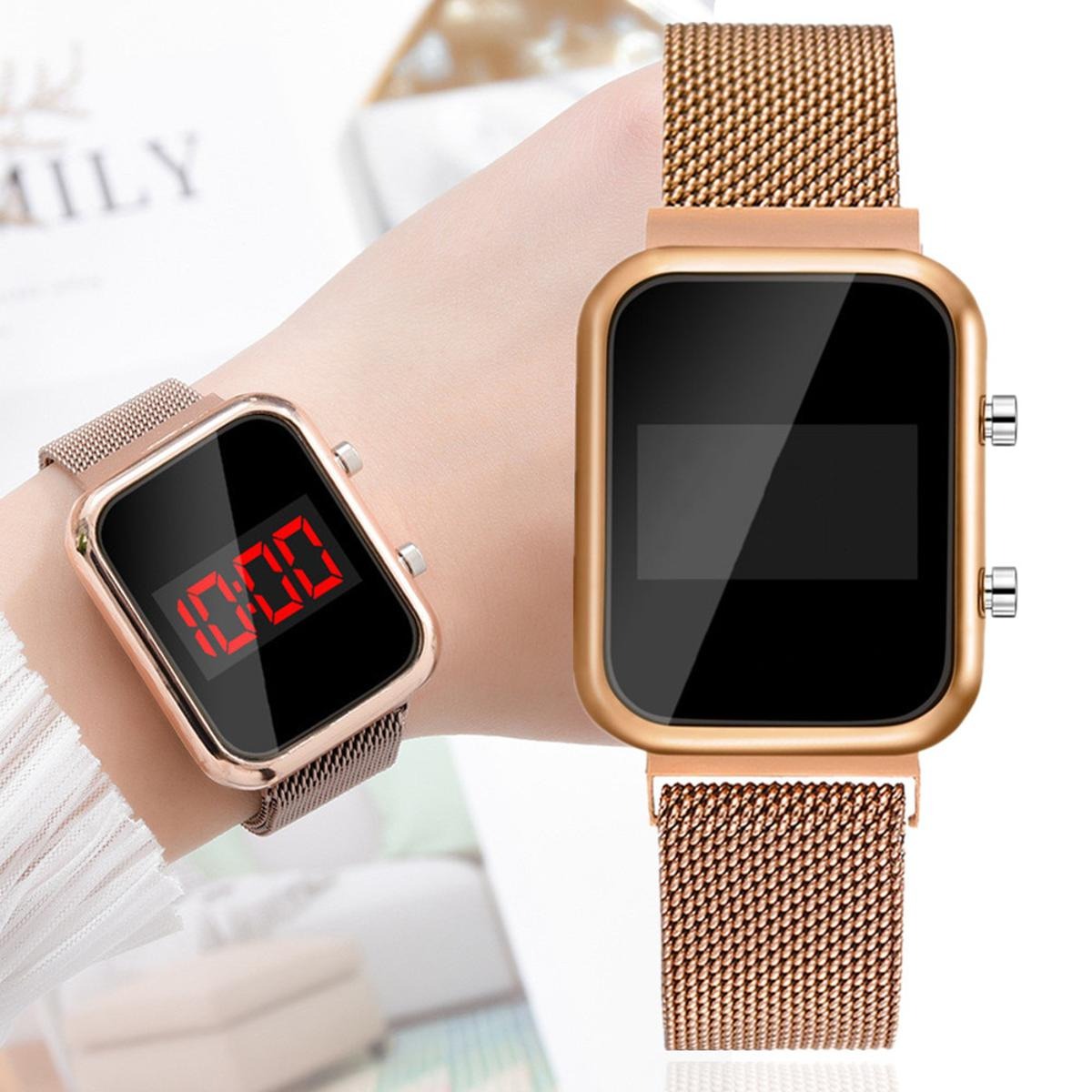 Touch LED Magnet Watch Fashion
