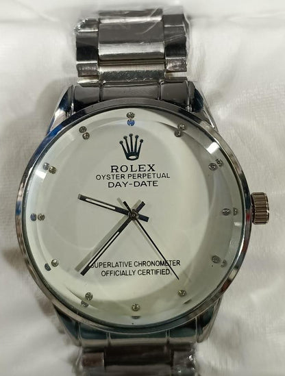 Rolex Men’s Formal Quartz Wrist Watch With Stainless Steel Chain