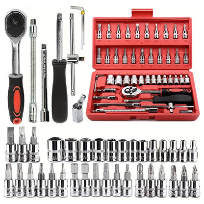 46-Piece Professional Socket Wrench Tool Set