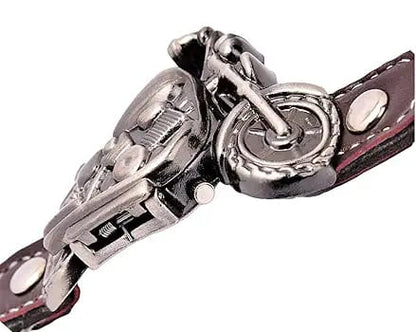 Men’s Motorcycle-Inspired Analog Wrist Watch with Bike Look Stainless Steel Dial