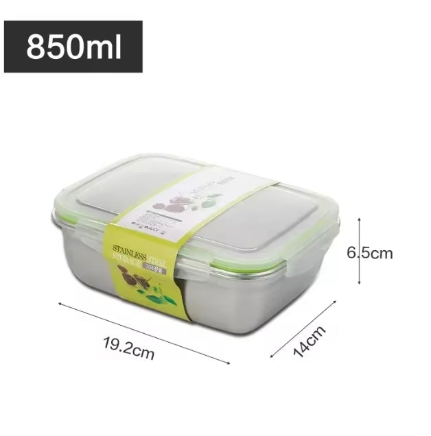 Pack of 2 Leak-Proof Stainless Steel Lunch Boxes