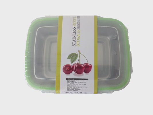 Pack of 2 Leak-Proof Stainless Steel Lunch Boxes