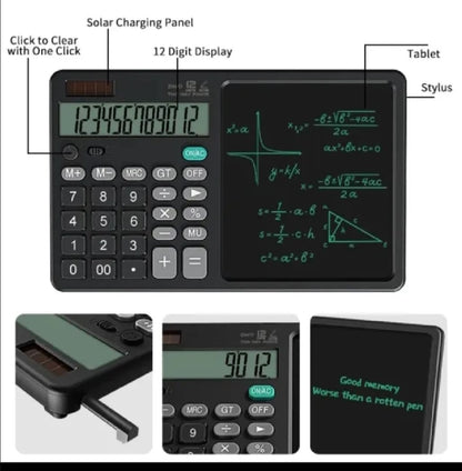 2-in-1 Calculator with LCD Writing Tablet