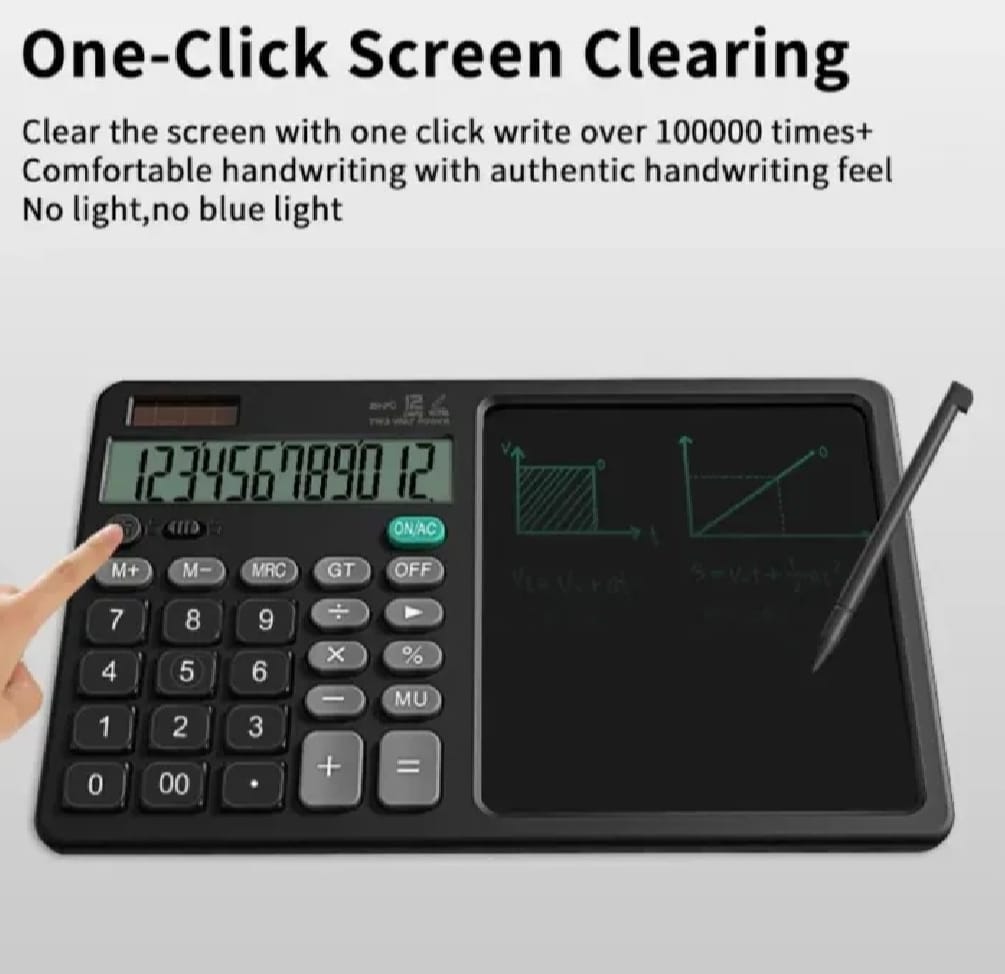2-in-1 Calculator with LCD Writing Tablet
