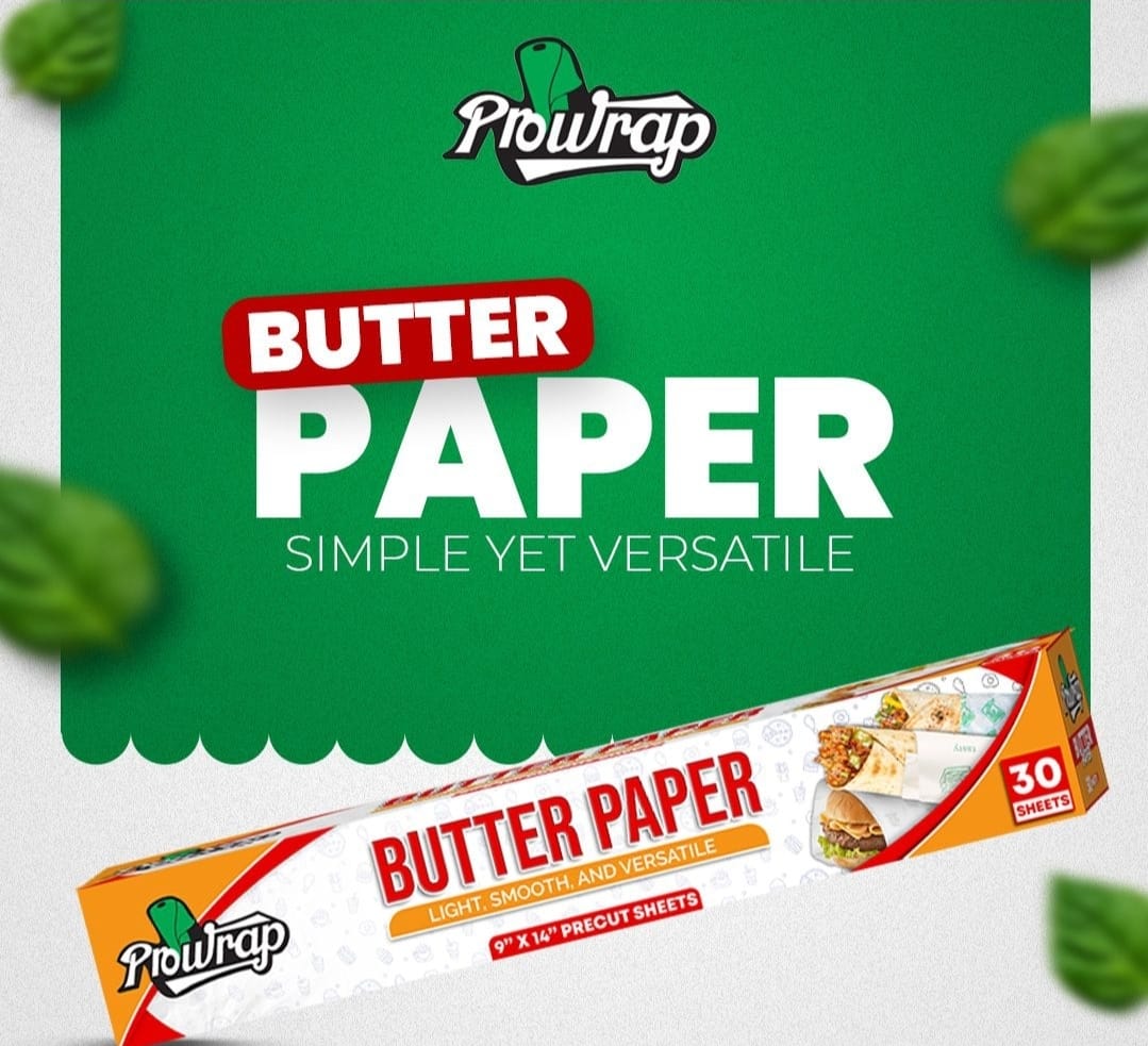 Prowrap Butter Paper – 9" x 14" Precut Sheets (30 Pcs)