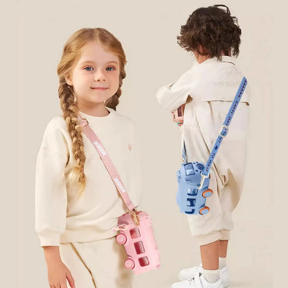 School Bus Design Kids Water Bottle With Strap– 500ml