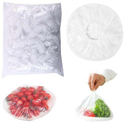 100pcs Stretchable Plastic Food Covers
