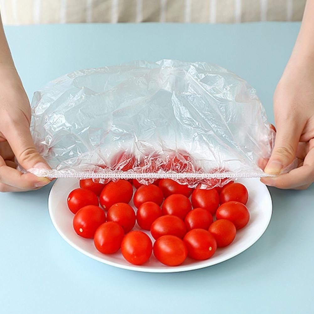 100pcs Stretchable Plastic Food Covers