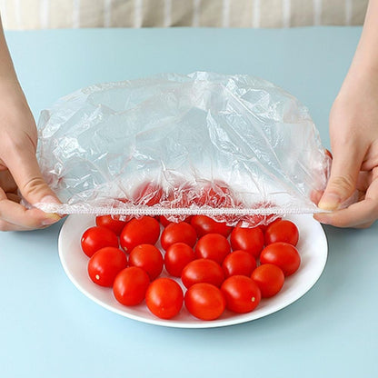 100pcs Stretchable Plastic Food Covers