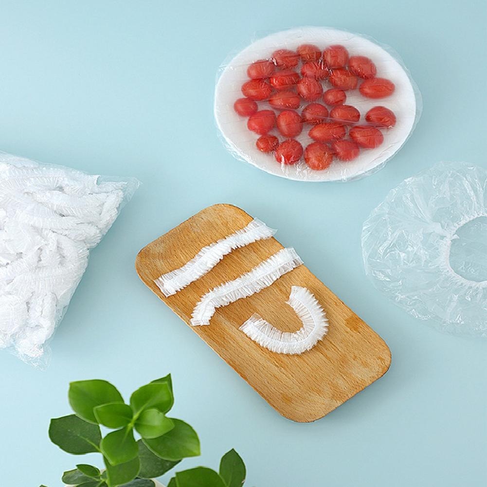 100pcs Stretchable Plastic Food Covers