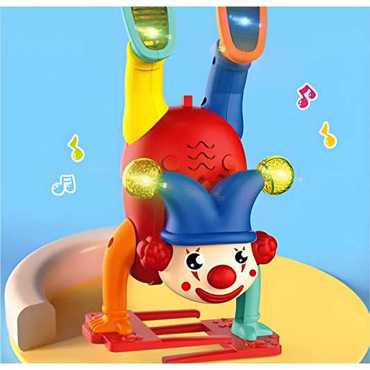 Electric Upside-Down Dancing Clown Toy with Music & Flashing Lights