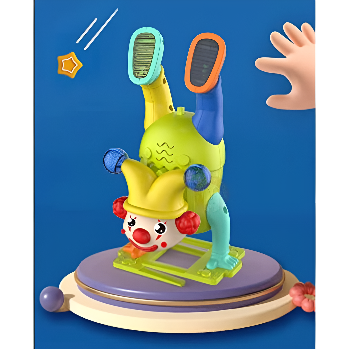 Electric Upside-Down Dancing Clown Toy with Music & Flashing Lights