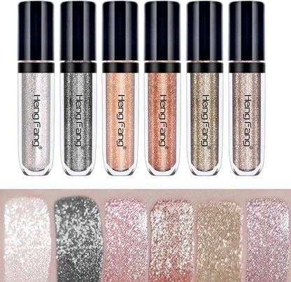 HENG FANG 6 Pcs Liquid Diamond Glitter Eyeshadows Set