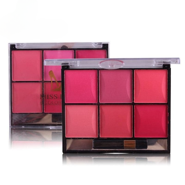 Miss Rose 6-Color Makeup Blush Powder Palette – Long-Lasting