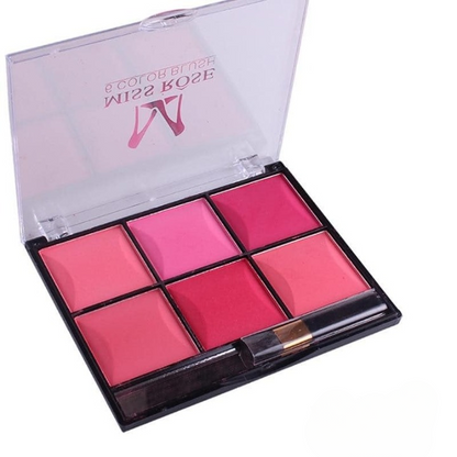 Miss Rose 6-Color Makeup Blush Powder Palette – Long-Lasting