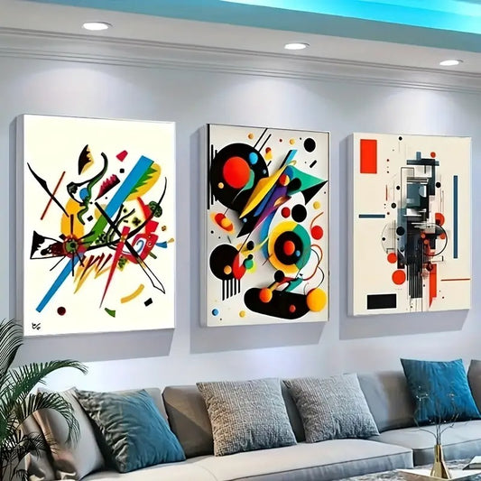 Abstract Geometry – 3-Piece Modern Wall Art