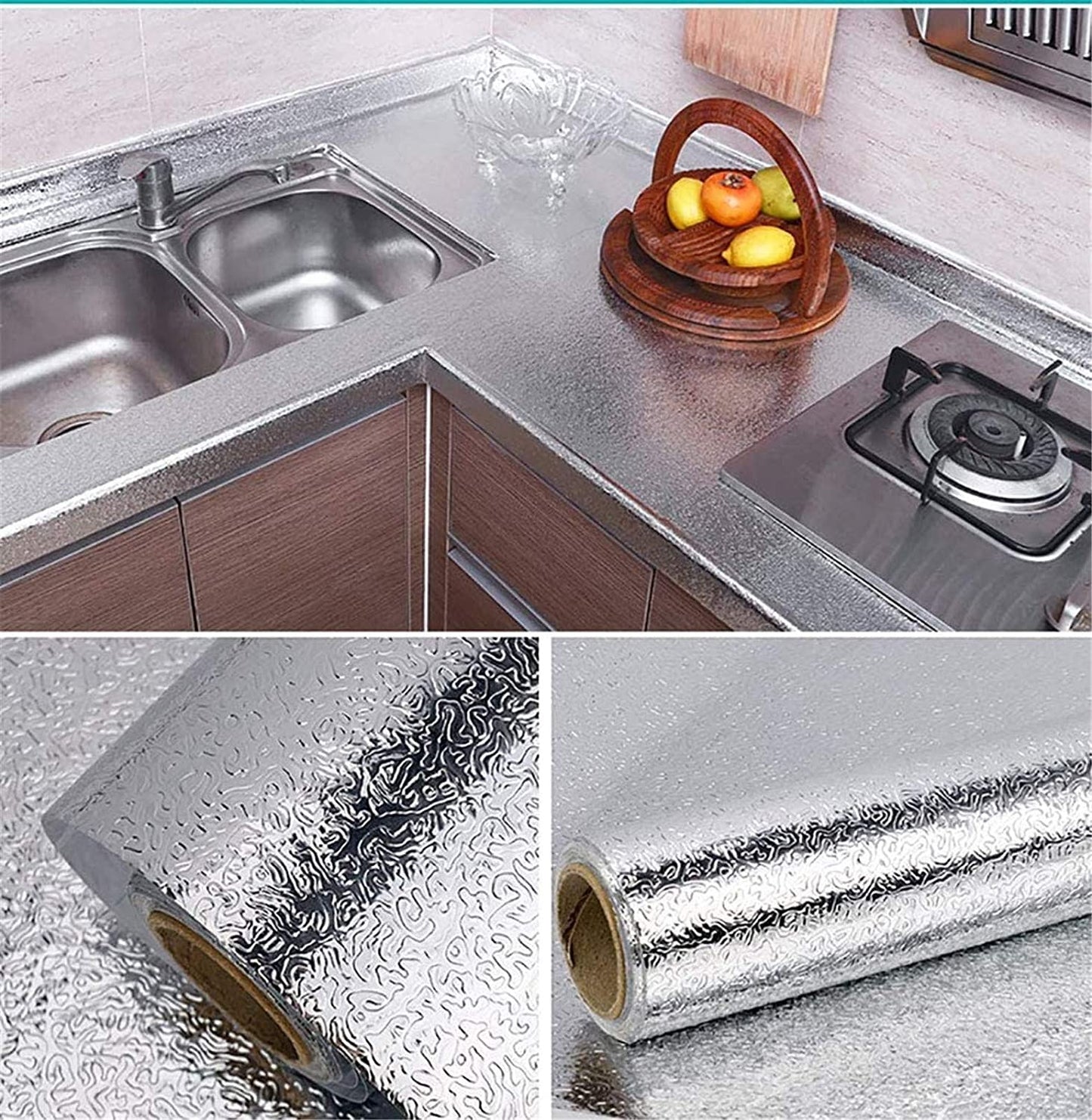 Silver Foil Kitchen Waterproof & Oil Proof Sticker