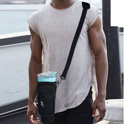 Water Bottle Carrier Bag with Phone Pocket