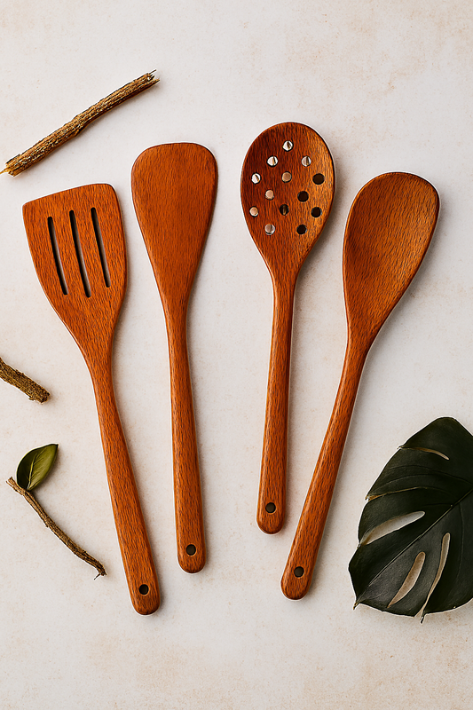 Pack Of 4 - Wooden Spoon Set