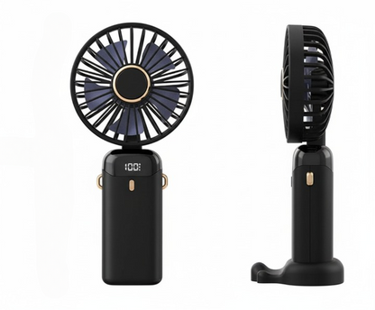 LED Digital Display Rechargeable Fan with USB Cable